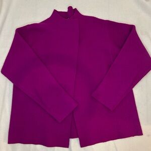 VINTAGE Eileen Fisher Magenta Boiled Wool Kimono Jacket Small - HK Made